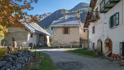 Wall Mural - Nevache, a small, authentic and quiet village in Claree valley, near Briancon in Hautes-Alpes department, France