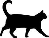 Fototapeta Koty - Vector isolated cat silhouette, logo, print, decorative sticker