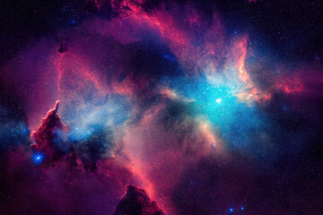 Wall Mural - colorful space galaxy, supernova nebula background