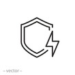 surge protection icon, electricity safety, shield of overload, current shock safe, vector illustration