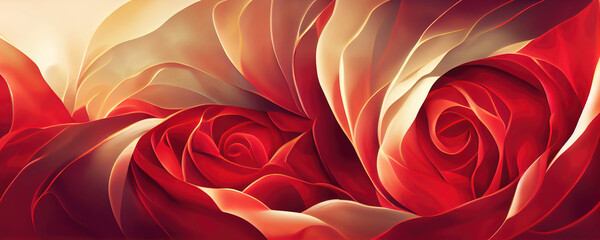 Wall Mural - Beautiful abstract red floral design