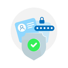 Poster - account has been secured by password concept illustration flat design vector eps10. modern graphic element for landing page, empty state ui, infographic, icon