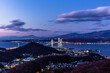 北海道、測量山展望台から見た室蘭の夜景