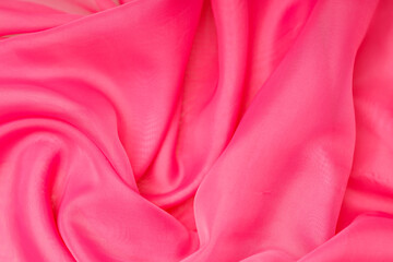 Poster - pink silk. wavy fabric