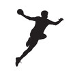 Male dodge ball sport player silhouette vector isolated.
