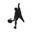 Male tennis court sport player silhouette vector isolated.