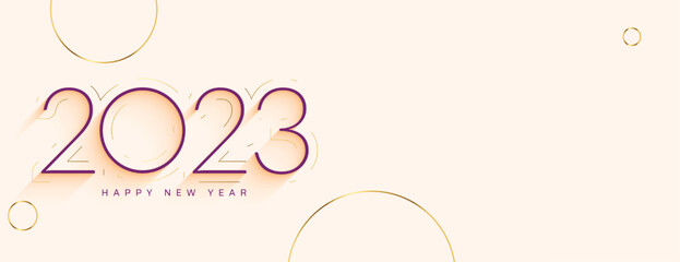 minimal happy new year 2023 greeting banner vector illustration