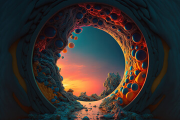 abstract colorful psychedelic acid trip portal