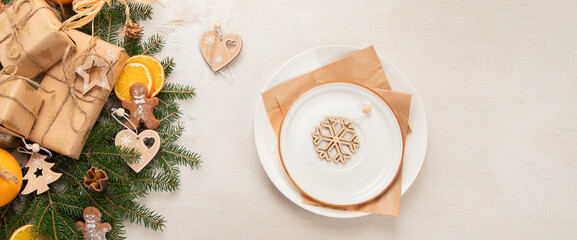 Poster - Christmas eco friendly table setting.