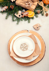 Poster - Christmas eco friendly table setting.