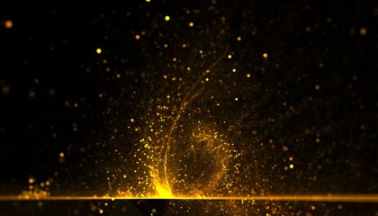 Poster - golden sparkle burst energy sparke glitter background