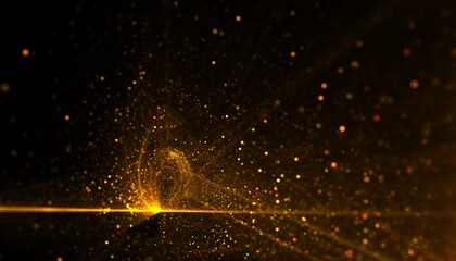 Poster - sparkle golden particles dust explosion background