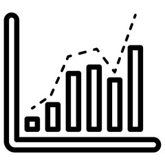 Sticker - statistic bar graph icon