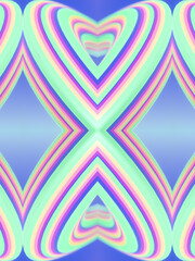Poster - Neon colored shapes with iridescent stripes. Abstract background. 3d rendering digital illustration