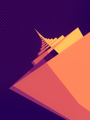 Poster - Simple, dynamic geometric background. Abstract creative concept. 3d rendering digital illustration