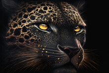 Leopard Animal Cinematic Face,digital Art,illustration,Design,vector,art