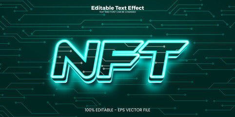 Wall Mural - NFT editable text effect in modern trend style