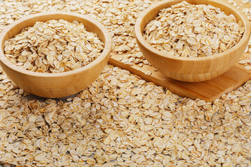 Close up of a background of Whole Grain Rolled Oats