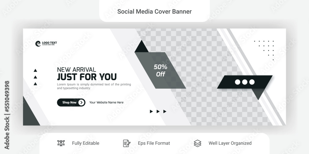 Fashion sale social media Facebook cover banner design template Stock ...