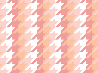 Sticker - Variation on the classic houndstooth repeating pattern in soft pink and peach color column arrangement. 