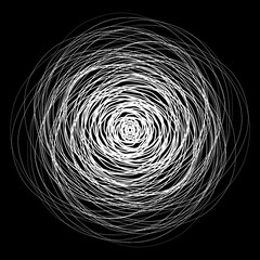 Poster - White circles as abstract background over black.