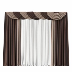 curtain isolated on white background, interior furniture, 3D illustration, cg render
