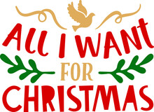 All I Want For Christmas. Matching Family Christmas Shirts. Christmas Gift. Family Christmas. Sticker. Card.