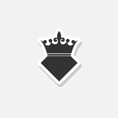 Sticker - Elegant diamond with crown sticker icon