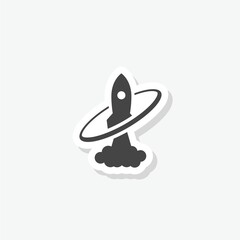 Sticker - Creative circle rocket space logo design sticker