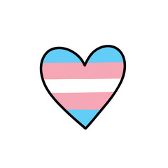 Wall Mural - Transgender pride flag doodle icon, vector color line illustration