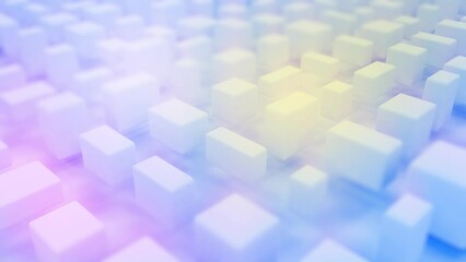 Wall Mural - rose - blue rounded 3d cuboids - geometric backdrop - loop video