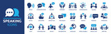 Fototapeta  - Speaking icon set. Communication icons collection. Containing discussion, speech bubble, talking, consultation and conversation icon vector illustration.