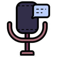 Poster - microphone with speech bubble icon