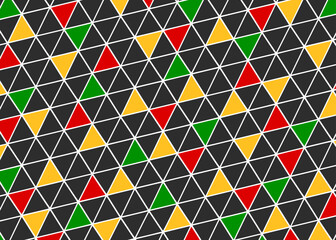 Poster - abstract background with colorful triangle pattern and with jamaican color theme. triangular pattern