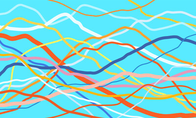 Poster - multicolor curve lines, abstract background. outline waves, abstraction color shapes, modern backdro