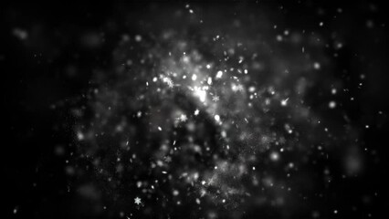Wall Mural - White Snowflakes and Frost Particles Loop Background