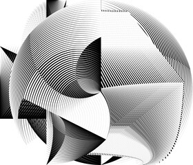 black and white abstract background, geometric dynamic pattern, vector modern composition