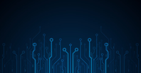 Wall Mural - Circuit board. Motherboard. Blue technology background.
