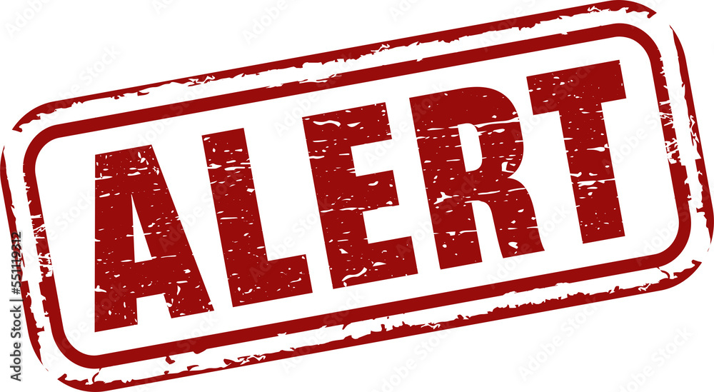 Alert grunge rubber stamp. Vintage old red color texture frame, Alert ...