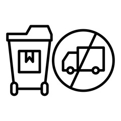 Wall Mural - Waste Import Ban Icon Style