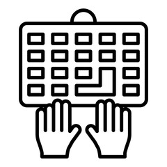 Canvas Print - Typing on Keyboard Icon Style