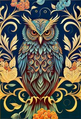  Midjourney abstract render of an owl