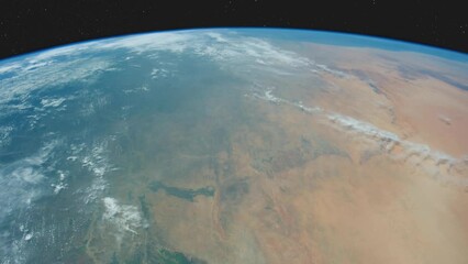 Wall Mural - climate change from rain forest to desert over africa. composed using photos from the international 