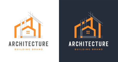 Canvas Print - Real estate house building construction logo icon symbol design template