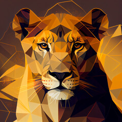 Beautiful Lioness, nature, wildlife, symbol, cartoon, illustration, animal	
