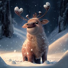 rudolph the reindeer in snow