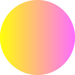 Sticker - yellow and pink colorful gradient circle round geometric shape element icon sign symbol isolated ove