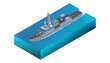 Isometric Type 26 frigate, Naval Ship, frigate for the United Kingdom's Royal Navy, with variants also being built for the Australian and Canadian navies