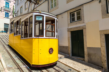Wall Mural - Funicular in the city center of Lisbon