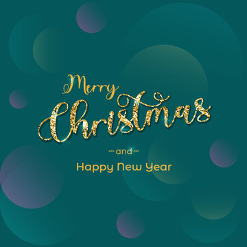 Merry Christmas glitter lettering design. Vector illustration
